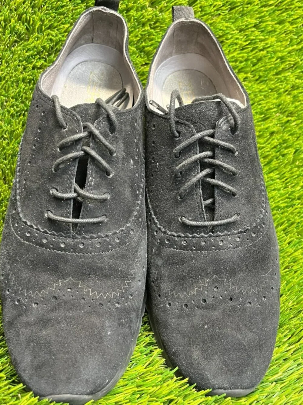 Cole Haan ZeroGrand Womens Size‎ 9.5 Black Casual Classic Wingtip Oxford Shoes